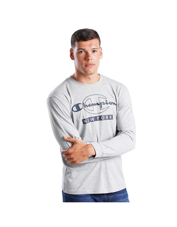 Champion Legacy New York Graphic Print Long-Sleeve T-Shirt "Grey"