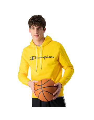 Champion Legacy Script Logo Cotton Terry Hoodie "Yellow"