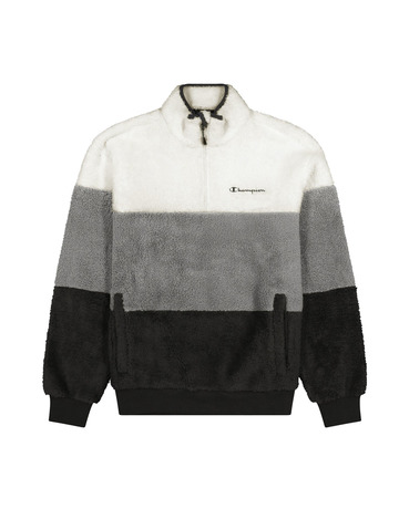 Champion Legacy Sherpa Graduated Panelled Half Z-Up Fleece Sweatshirt "Grey"