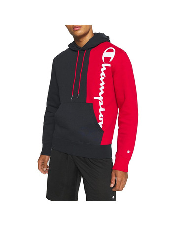 Champion Legacy Spliced Script Logo Print Hoodie "Navy"