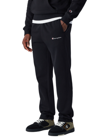 Champion Logo Straight Leg Fleece Joggers "Black"