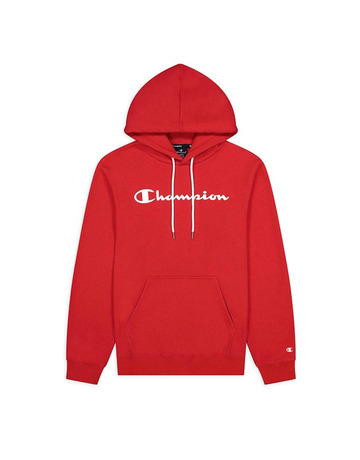 Champion Script Logo Print Cotton Terry Hoodie "Red"