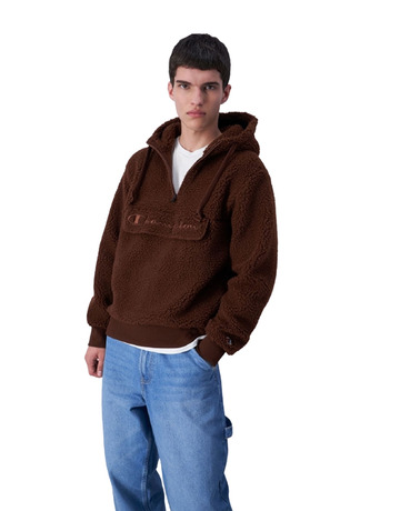 Champion Script Logo Winter Fleece Hoodie "Brown"