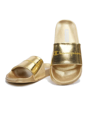 Champion Slide Queens Script Logo W "Gold"