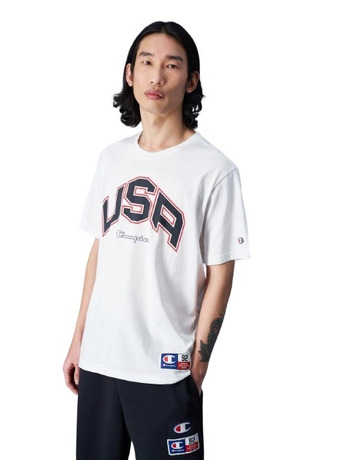 Champion Sport Lifestyle Basketball USA Logo Comfort Fit T-Shirt "White"