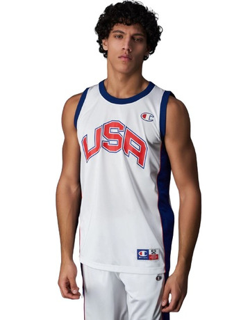 Champion Sport Lifestyle Basketball USA Mesh Tank Top "White"