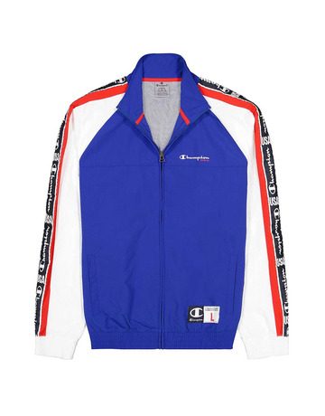 Champion USA Color Block Script Logo Tape Track Jacket "Blue"