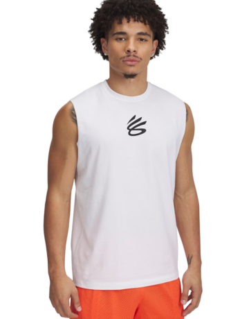 Curry Men's Sleeveless Logo T-Shirt "White"