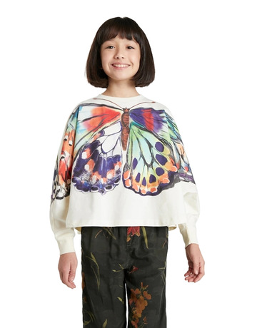 Desigual Girls Oversize Sweatshirt Butterfly