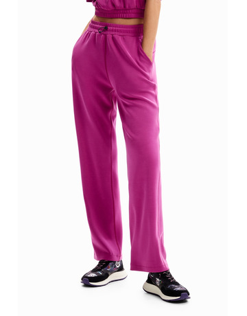 Desigual Wide-leg Sport Trousers "Blackberry Rose"