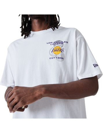 New Era NBA L.A Lakers Basketball Graphic Tee "White"