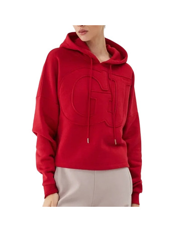 Guess Crop Hoodie Sweatshirt "Red"