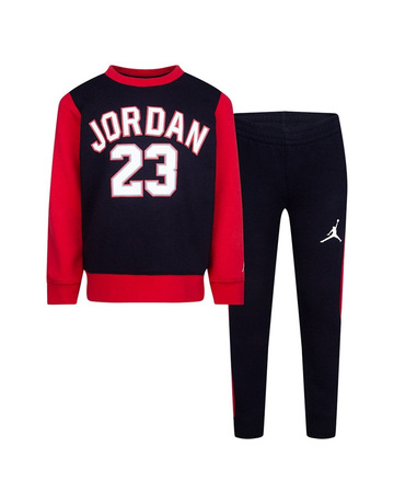 Jordan Infants Air JDB 23 Crew and Jogger Set "Black-Gim Red"