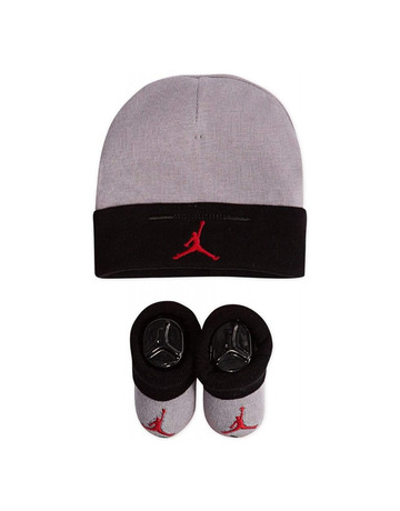 Jordan Infants Jumpman Basic Hat And Bootie Combo 2pc "Grey-Black"