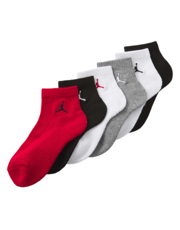 Jordan Kids JDB Everyday Essentials Ankle 6 PPack Socks "Gym Red"