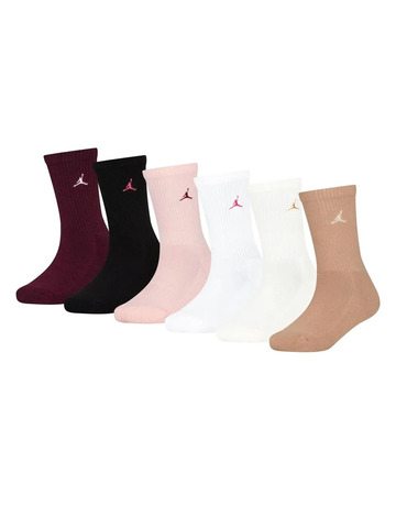 Jordan Kids JDB Everyday Essentials Crew 6 PPack Socks "Garnet"