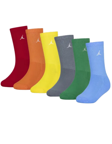 Jordan Kids JDB Everyday Essentials Crew 6 PPack Socks "Starfish"