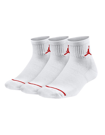 Jordan Kids Jumpman Crew Ankle Quarter Socks 3 Pair (27-35) "White"