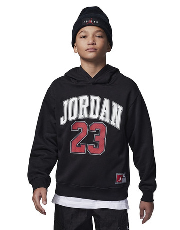 Jordan Kids Logo 23 Fleece Pullover Hoodie "Black"