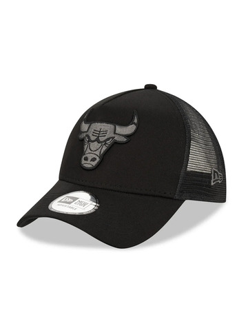 New Era NBA Chicago Bulls Black on Black 9FORTY A-Frame Trucker
