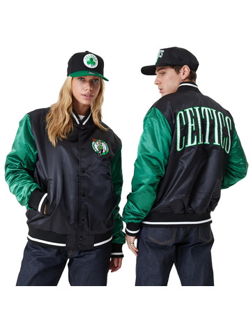 New Era NBA Boston Celtics Satin Bomber "Black-Kelly Green"