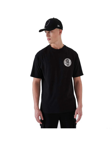 New Era NBA Brooklyn Nets Metallic Tee "Black-Silver"