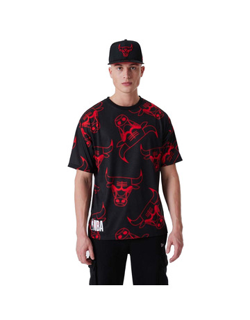 New Era NBA Chicago Bulls AOP Logo Neon Tee