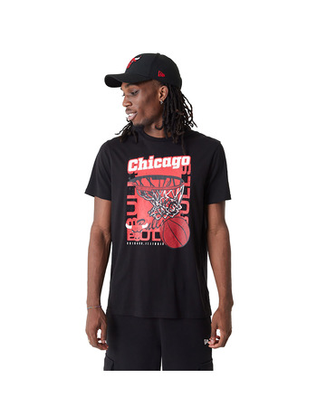 New Era NBA Chicago Bulls Basketball Graphic T-Shirt "Black "