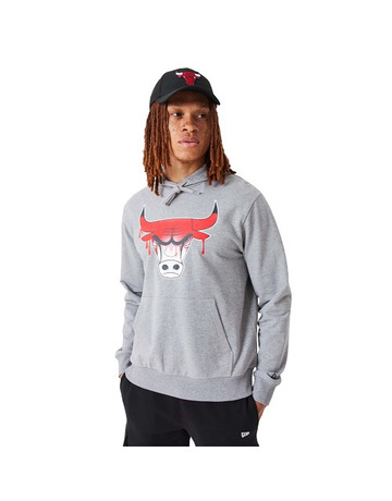 New Era NBA Chicago Bulls NBA Drip Logo Hoodie "Medium Gray"