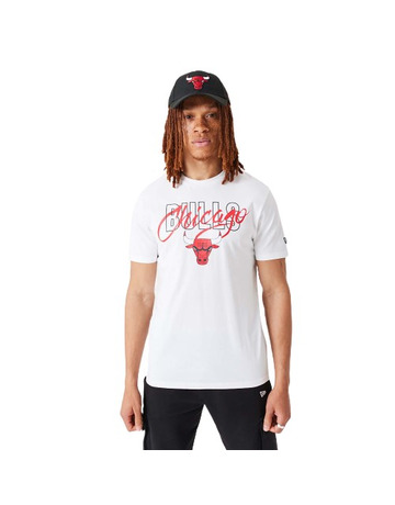 New Era NBA Chicago Bulls NBA Script Tee "White"