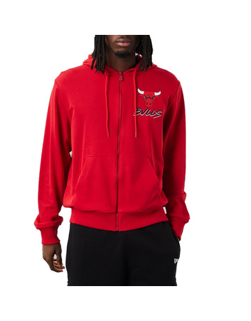 New Era NBA Chicago Bulls Script Logo FZ Hoodie "Red"
