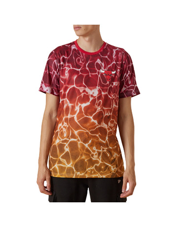 New Era NBA Chicago Bulls Team Colour Water Print T-Shirt