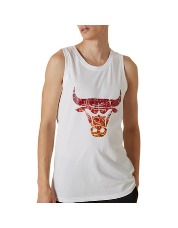 New Era NBA Chicago Bulls Wordmark Court Infill T-Shirt White