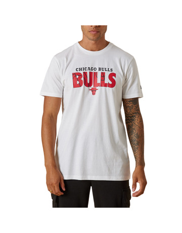 New Era NBA Chicago Bulls Wordmark Court Infill T-Shirt "White"
