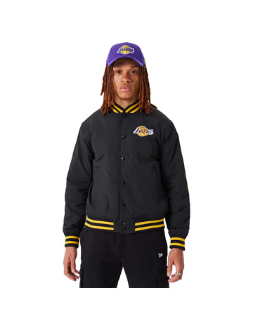 New Era NBA LA Lakers bomber jacket in black