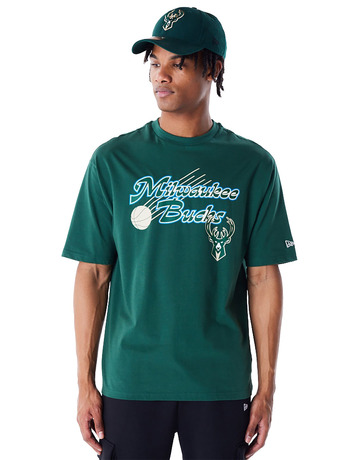 New Era NBA Milwaukee Bucks Script Oversized T-Shirt