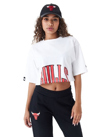 New Era NBA Team Chicago Bulls Womens Wordmark Crop T-Shirt