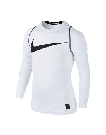 Nike Pro Hyperwarm Boys Long Sleeve Shirt "White"