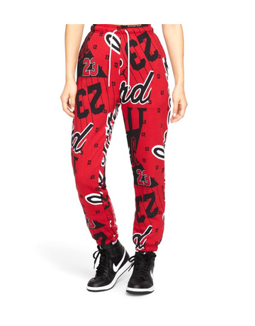 Jordan Women's Fleece Allover Printed Pants "Gym Red"