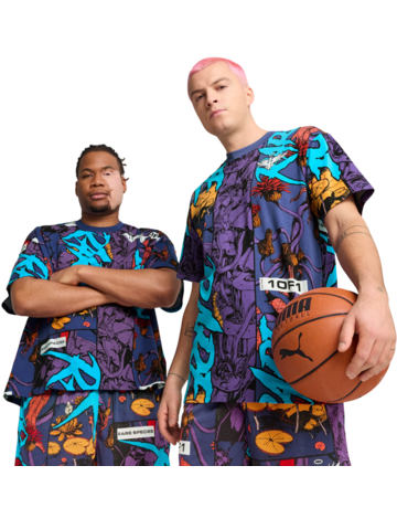 Puma Basketball Melo Phoenix AOP T-Shirt "Blue Crystal"