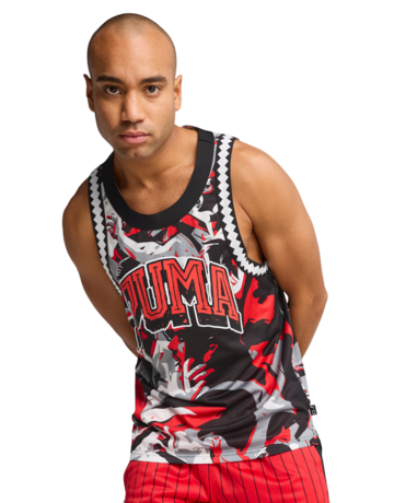 Puma Basketball Rival Rage AOP Mesh Tank "For All time Red-AOP"