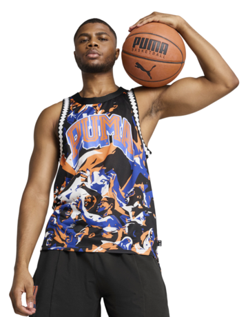 Puma Basketball Rival Rage AOP Mesh Tank "Vivid Blue-AOP"