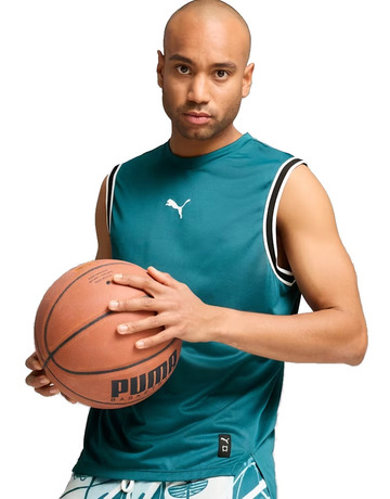 Puma Basketball Winning Shot Mesh Tank "Cold Green"