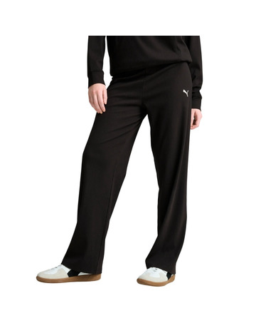 Puma ESS ELEVATED High-Waist Straight Leg Rib Pant "Black"