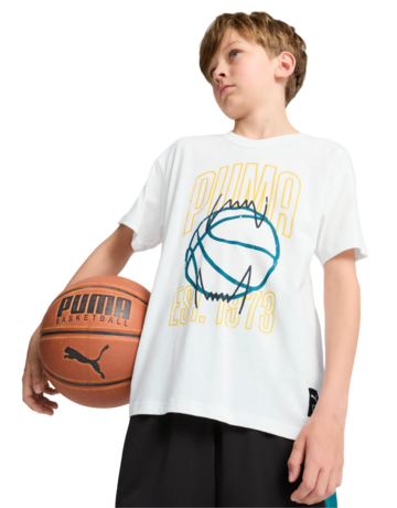 Puma Junior Basketball Winning Shot Tee "White"