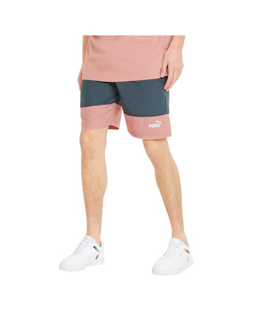 Puma Power Colorblock Woven Shorts 9" "Dark Slate-Rosette"