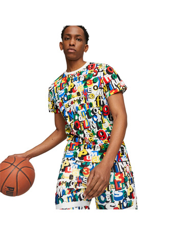 Puma Basketball TRASH TALK AOP Tee "White-AOP"