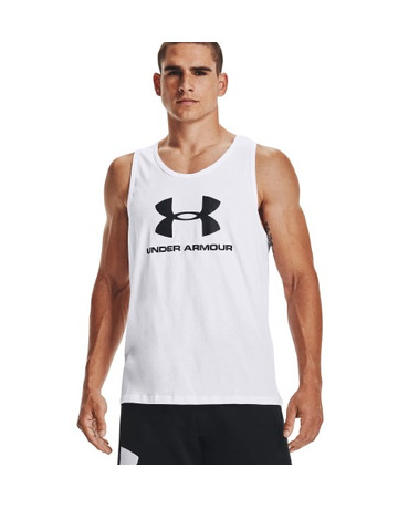 UA Men's Sportstyle Logo Tank "White"