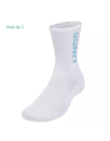 UA Unisex 3-Maker 3-Pack Mid-Crew Socks "White-Ether Blue"