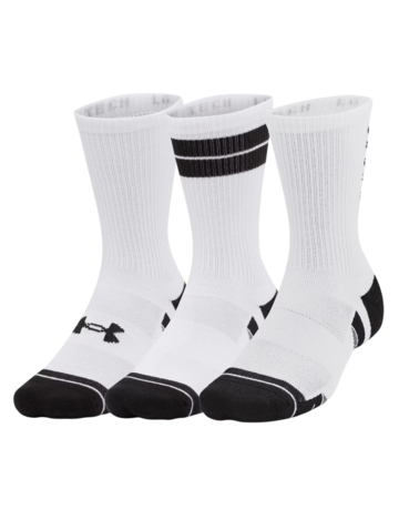 UA UnisexPerformance Tech 3-Pack Crew Socks "White-Black"